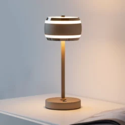 Akku-Tischlampe PURE Falling Rings, bronce/dark chrome, CCT
