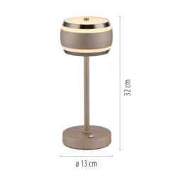 Akku-Tischlampe PURE Falling Rings, bronce/dark chrome, CCT