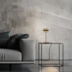 Akku-Tischlampe PURE Falling Rings, bronce/dark chrome, CCT