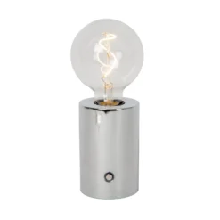 Akku-Tischlampe Vivo, chromfarben, Höhe 22 cm, Metall