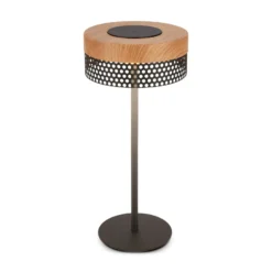 Akku-Tischleuchte Booha, braun, Metall, IP44, dimmbar