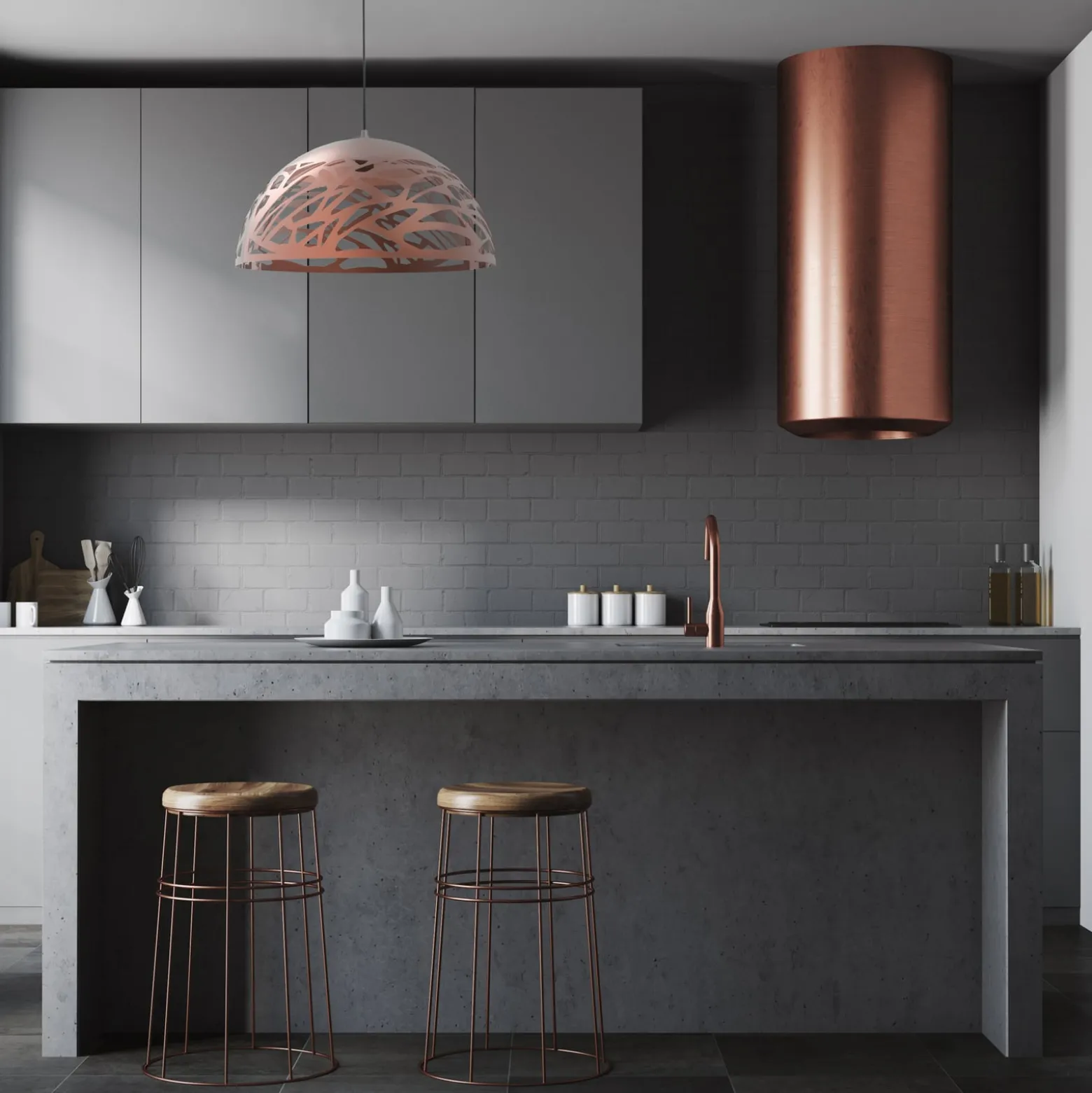 Aluminor Laser Hängelampe Lochmuster 50cm roségold