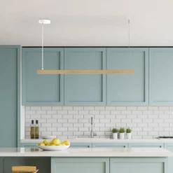 Aluminor Linha LED-Hängeleuchte, Buchenholz, 100cm