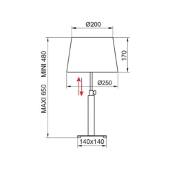 Aluminor Quatro Up Tischlampe eiche grau/chrom