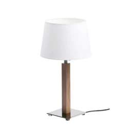Aluminor Quatro Up Tischlampe eiche grau/chrom