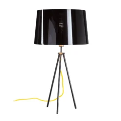 Aluminor Tropic Tischleuchte schwarz, Kabel gelb
