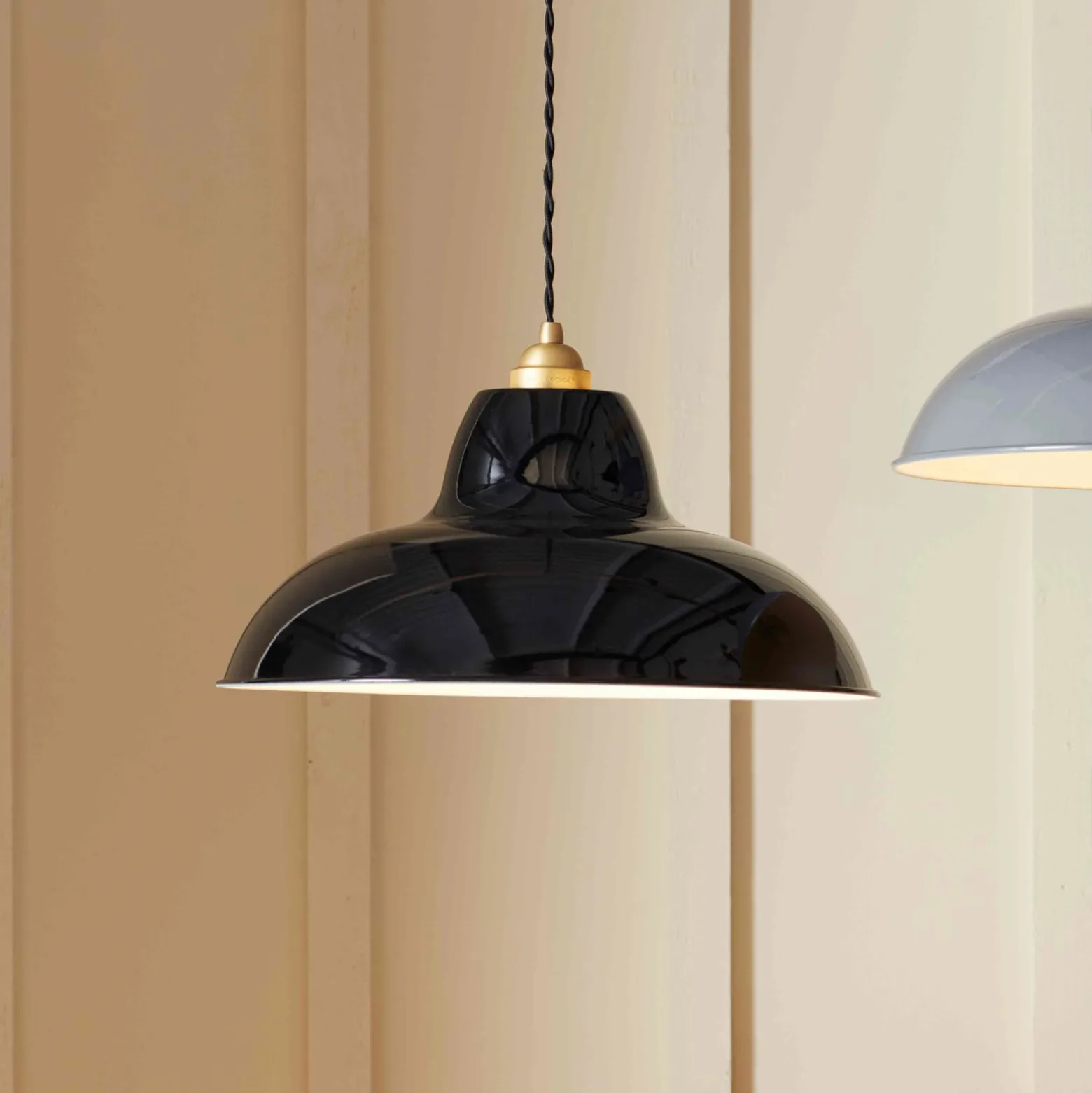 Anglepoise Hängelampe Original 1227 Brass Midi Wide, schwarz