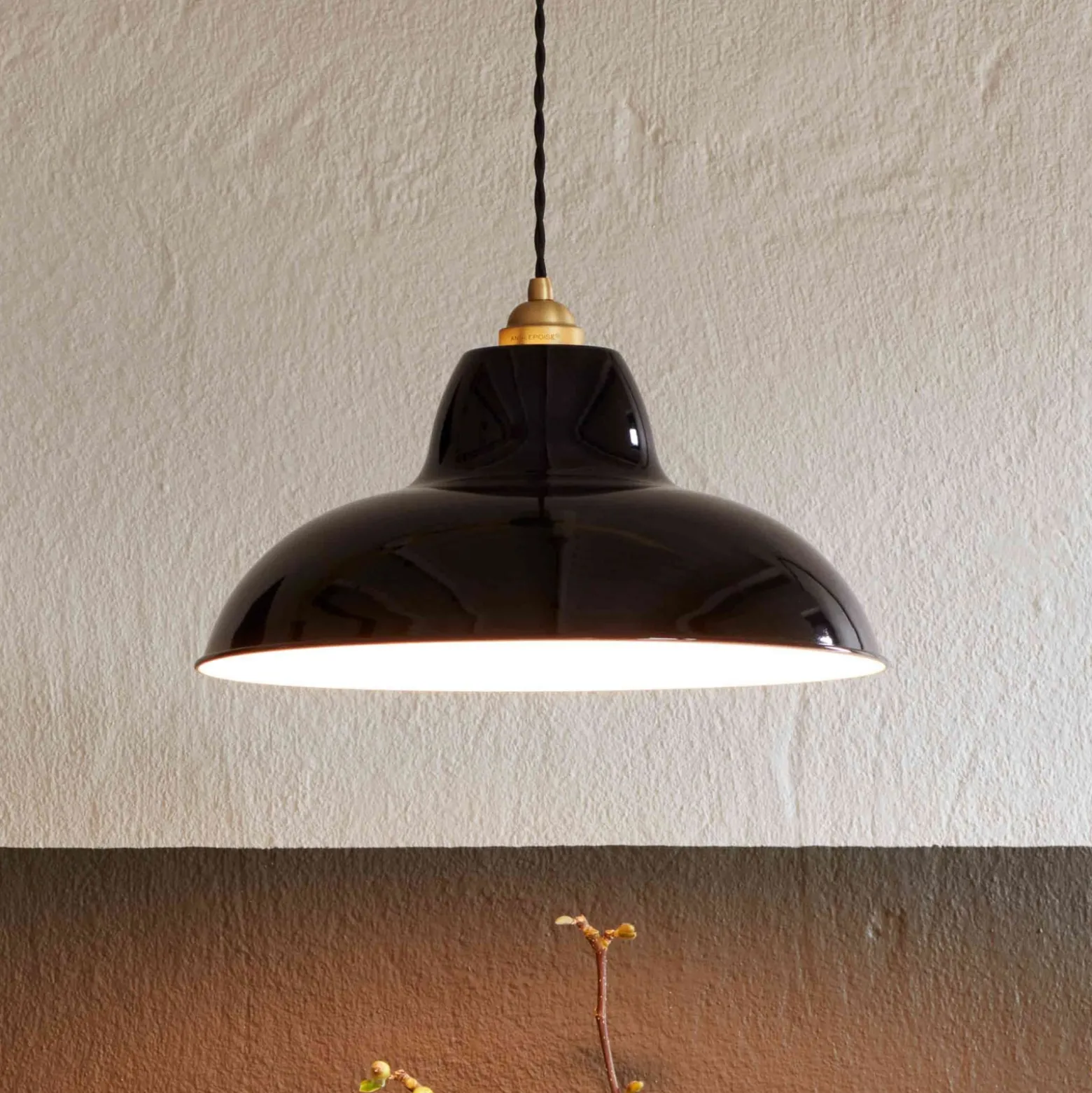 Anglepoise Hängelampe Original 1227 Brass Midi Wide, schwarz