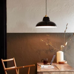 Anglepoise Hängelampe Original 1227 Brass Midi Wide, schwarz