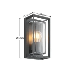 Arcchio Außenwandleuchte Ismera, anthrazit, IP65, Sensor