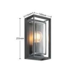Arcchio Außenwandleuchte Ismera, anthrazit, IP65, Sensor