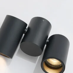 Arcchio Deckenlampe Gesina, 2flg., schwarz, Alu, 17,5 cm