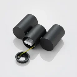 Arcchio Deckenlampe Gesina, 2flg., schwarz, Alu, 17,5 cm