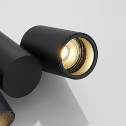 Arcchio Deckenlampe Gesina, 2flg., schwarz, Alu, 17,5 cm