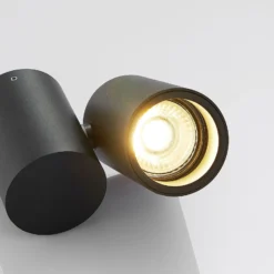 Arcchio Deckenlampe Gesina, 1-flg., schwarz, Alu, 11,6 cm