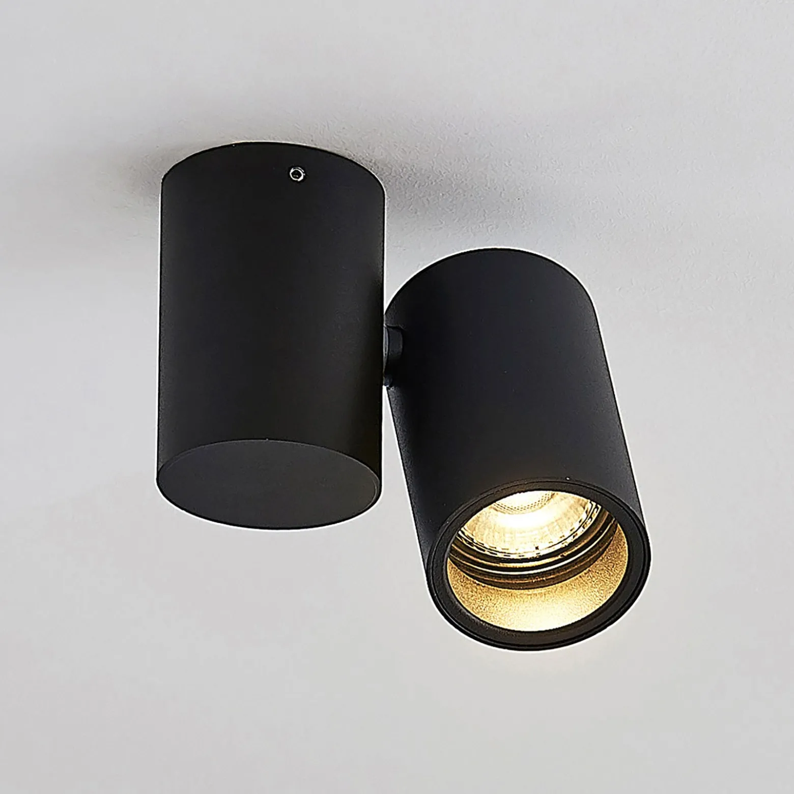Arcchio Deckenlampe Gesina, 1-flg., schwarz, Alu, 11,6 cm