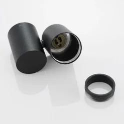 Arcchio Deckenlampe Gesina, 1-flg., schwarz, Alu, 11,6 cm