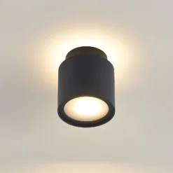 Arcchio Deckenlampe Walisa, Ø 10 cm, schwarz, Diffusor, GU10