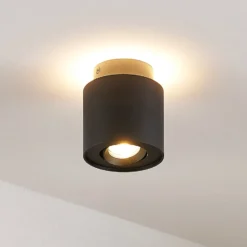 Arcchio Deckenlampe Walisa, Ø 10 cm, schwarz, Metall, GU10