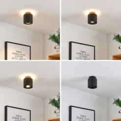Arcchio Deckenlampe Walisa, Ø 10 cm, schwarz, Metall, GU10