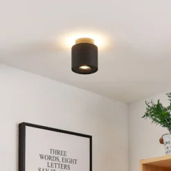 Arcchio Deckenlampe Walisa, Ø 10 cm, schwarz, Metall, GU10