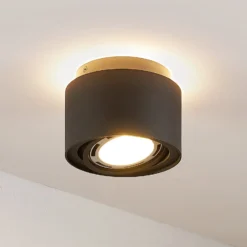 Arcchio Deckenlampe Walisa, Ø 15 cm, schwarz, Metall, GU10