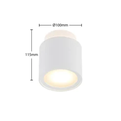 Arcchio Deckenlampe Walisa, Ø 10 cm, weiß, Diffusor, GU10