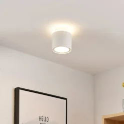 Arcchio Deckenlampe Walisa, Ø 10 cm, weiß, Diffusor, GU10