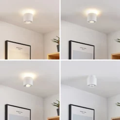 Arcchio Deckenlampe Walisa, Ø 10 cm, weiß, Metall, GU10