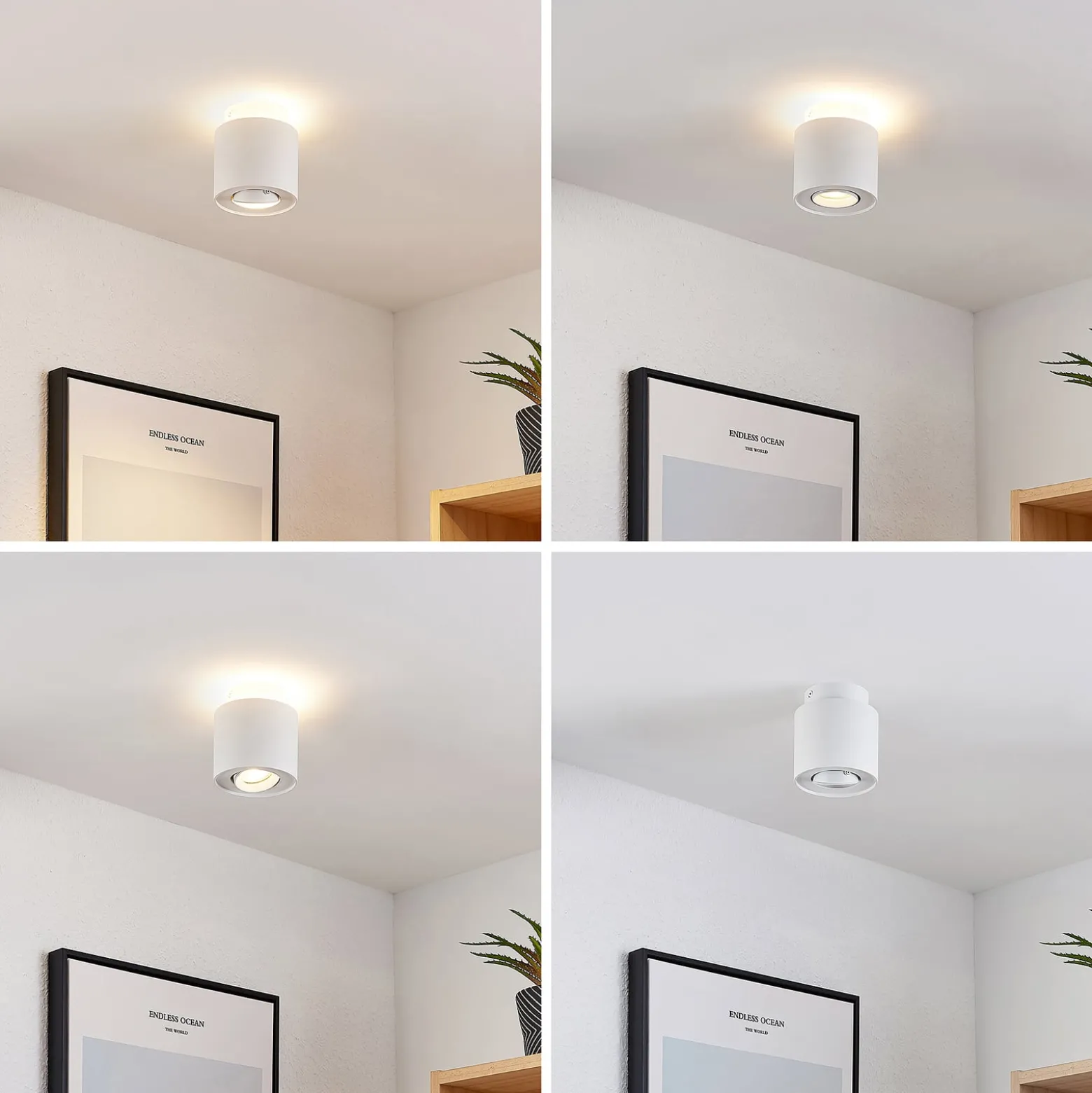 Arcchio Deckenlampe Walisa, Ø 10 cm, weiß, Metall, GU10