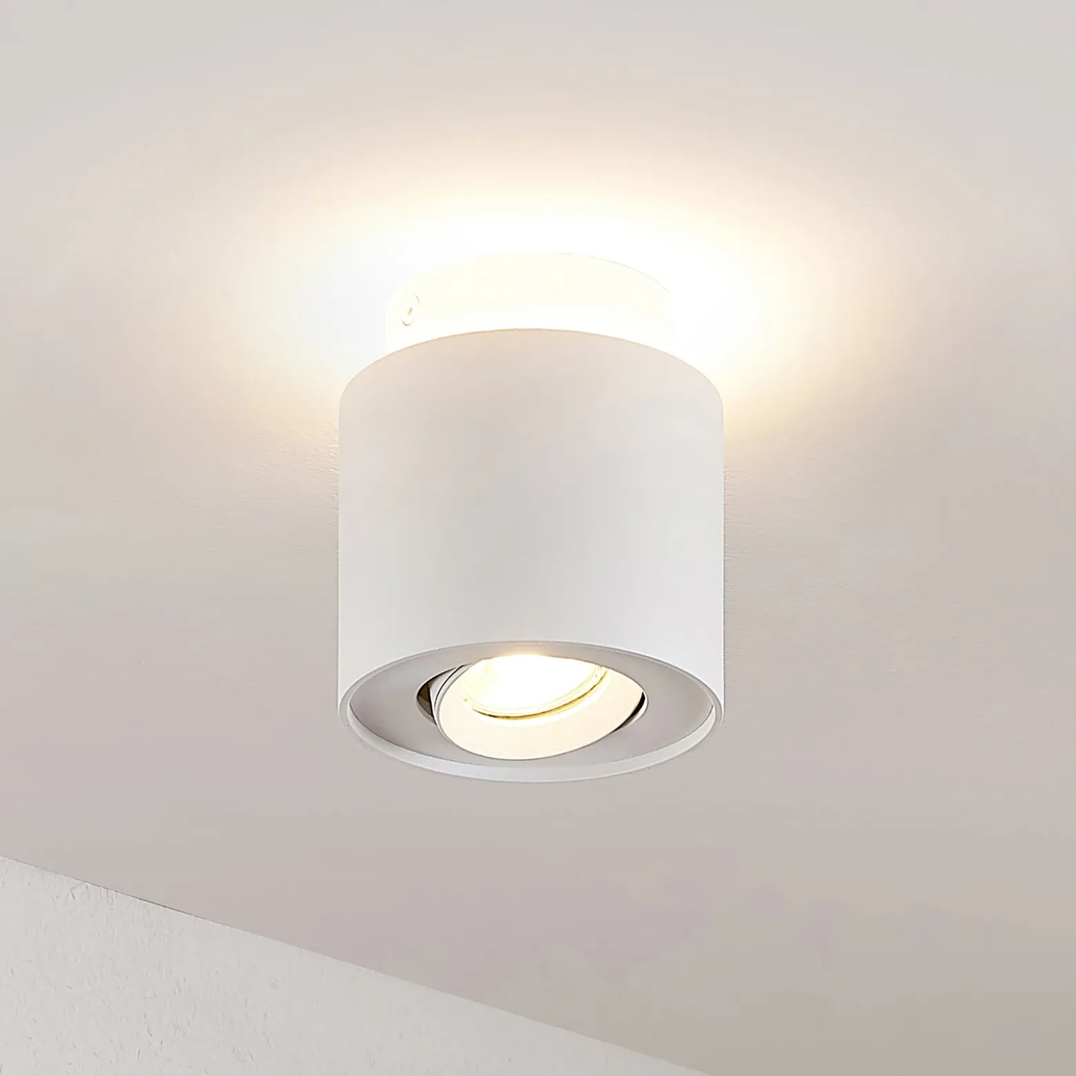 Arcchio Deckenlampe Walisa, Ø 10 cm, weiß, Metall, GU10
