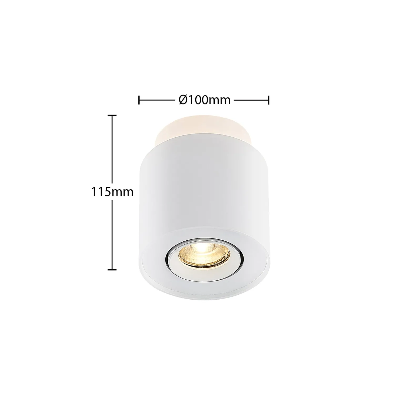 Arcchio Deckenlampe Walisa, Ø 10 cm, weiß, Metall, GU10