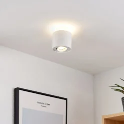 Arcchio Deckenlampe Walisa, Ø 10 cm, weiß, Metall, GU10