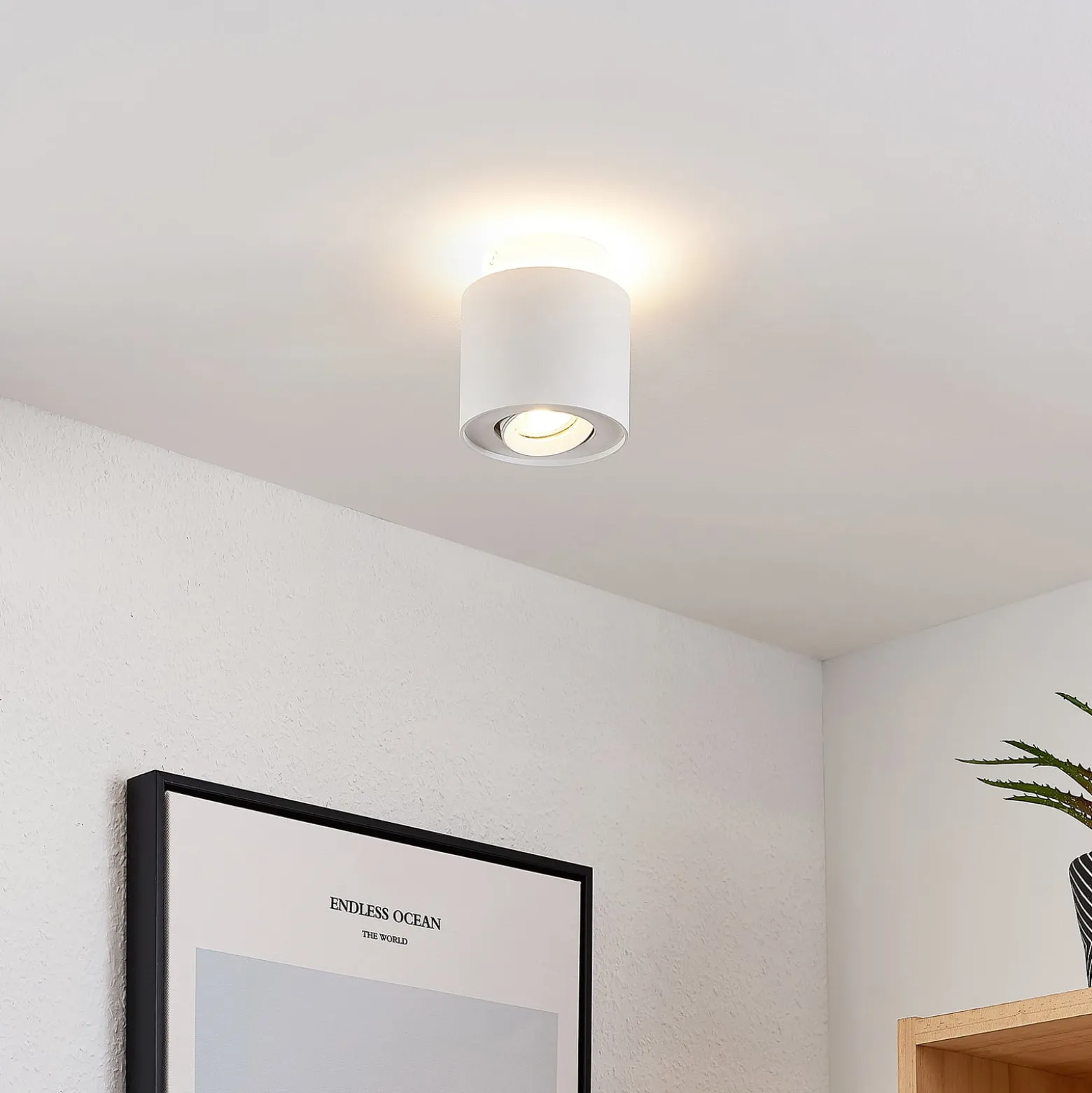 Arcchio Deckenlampe Walisa, Ø 10 cm, weiß, Metall, GU10