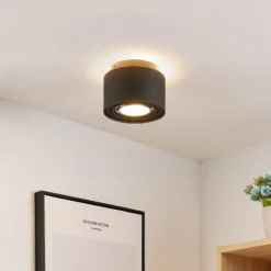Arcchio Deckenlampe Walisa, rund, schwarz, Alu, 3er-Set
