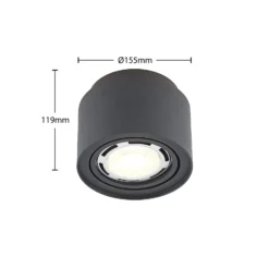 Arcchio Deckenlampe Walisa, rund, schwarz, Alu, 3er-Set