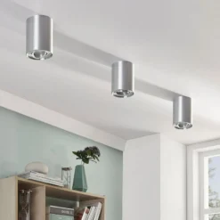 Arcchio Deckenspot Jolina, rund, grau, 13 cm, Metall