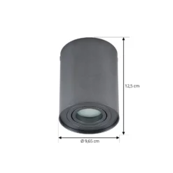 Arcchio Deckenspot Jolina, rund, gunmetal, 13 cm, Metall