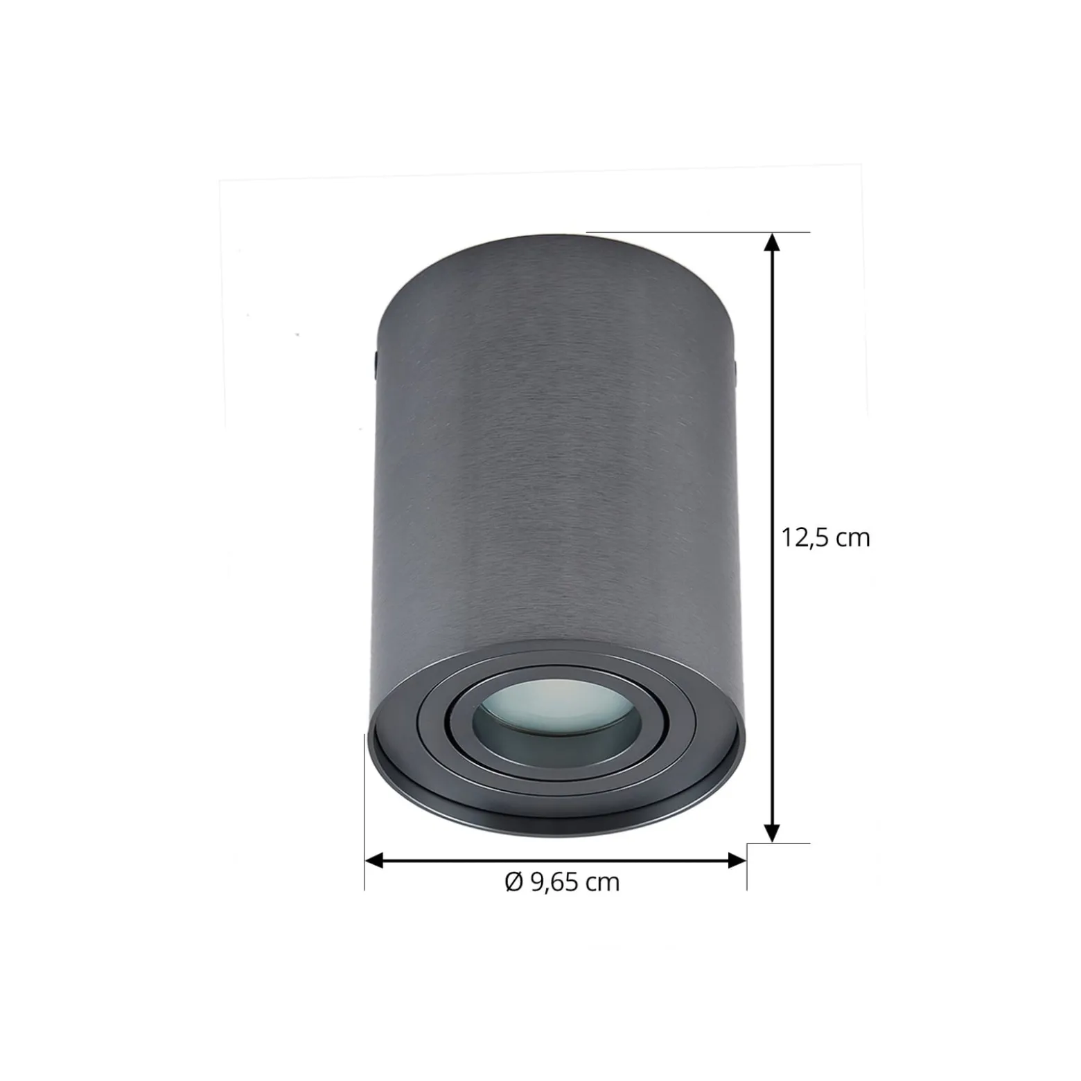 Arcchio Deckenspot Jolina, rund, gunmetal, 13 cm, Metall