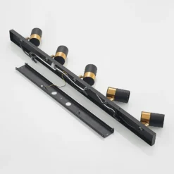 Arcchio Deckenstrahler Evaro, schwarz/gold, 5-flg., GU10