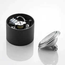 Arcchio Deckenstrahler Mabel, Ø 12 cm, grau, Metall, GU10