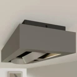 Arcchio Deckenstrahler Ronka, 34 cm, 2-flammig, grau, GU10