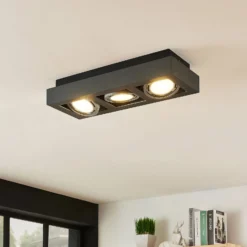 Arcchio Deckenstrahler Ronka, 50 cm, 3-flammig, grau, GU10