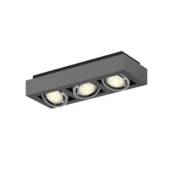 Arcchio Deckenstrahler Ronka, 50 cm, 3-flammig, grau, GU10