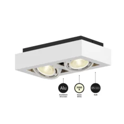 Arcchio Deckenstrahler Ronka, 34 cm, 2-flammig, weiß, GU10