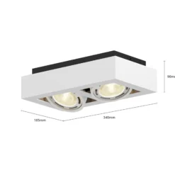 Arcchio Deckenstrahler Ronka, 34 cm, 2-flammig, weiß, GU10