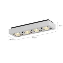 Arcchio Deckenstrahler Ronka, 65 cm, 4-flammig, weiß, GU10