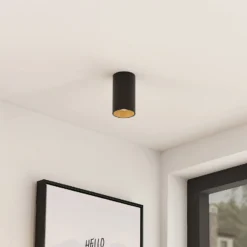 Arcchio Downlight Brinja, schwarz, Metall, Ø 6cm, rund, GU10