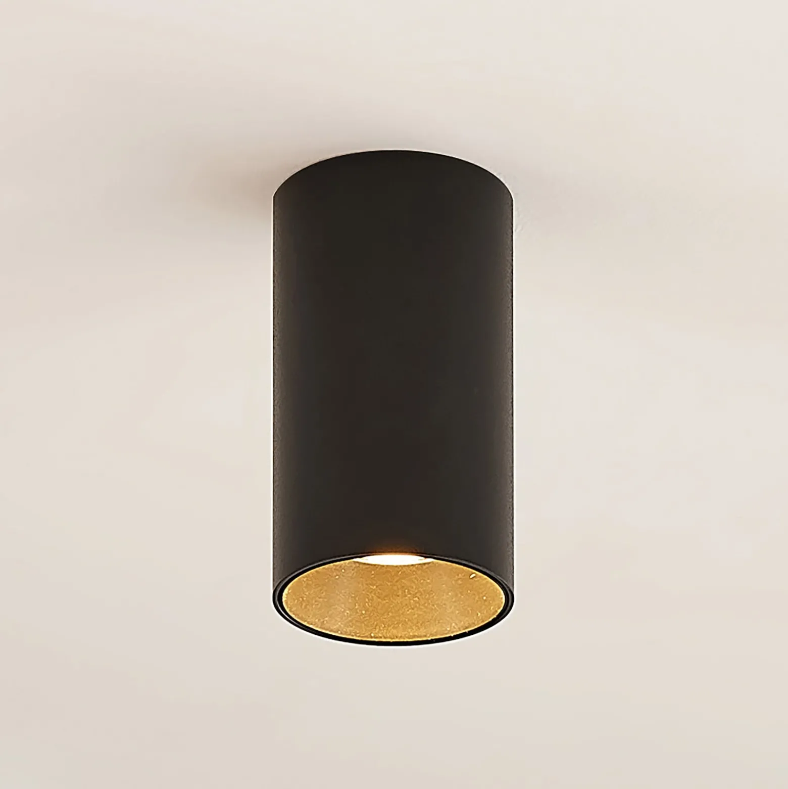 Arcchio Downlight Brinja, schwarz, Metall, Ø 6cm, rund, GU10
