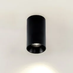 Arcchio Downlight Brinja, schwarz, Metall, Ø 6cm, rund, GU10